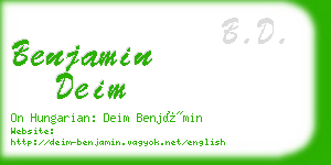 benjamin deim business card